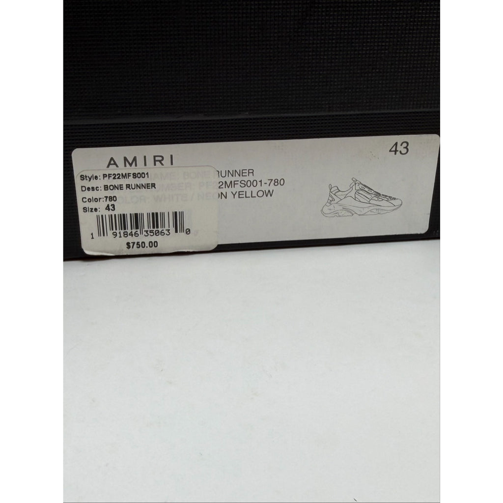Size 43EU/10US - Amiri Bone Runner White Yellow