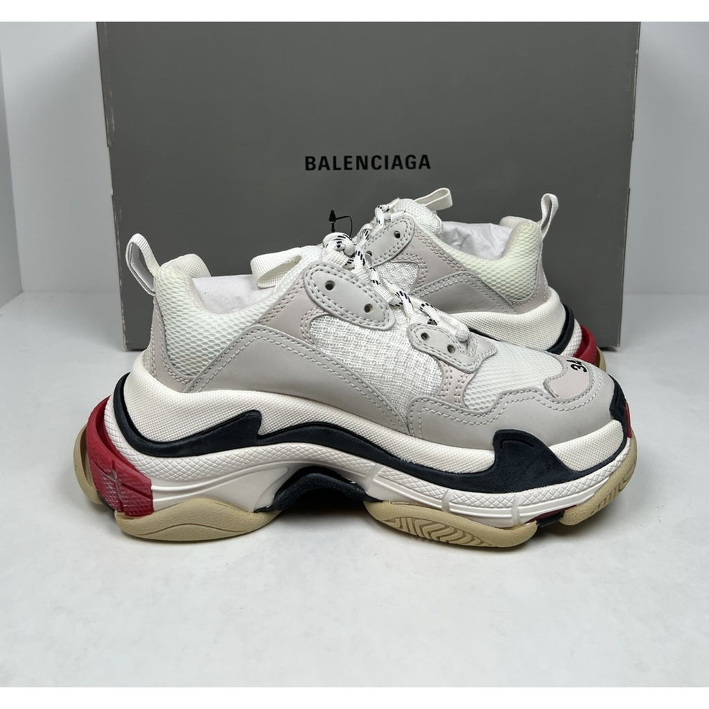 Size 34EU/4W - Balenciaga Triple S Distressed White NEW