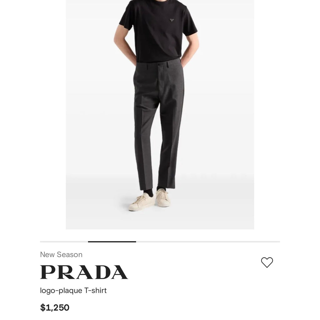 Tagged 2XL (Fits Like Large) Prada Logo Plaque T shirt NEW