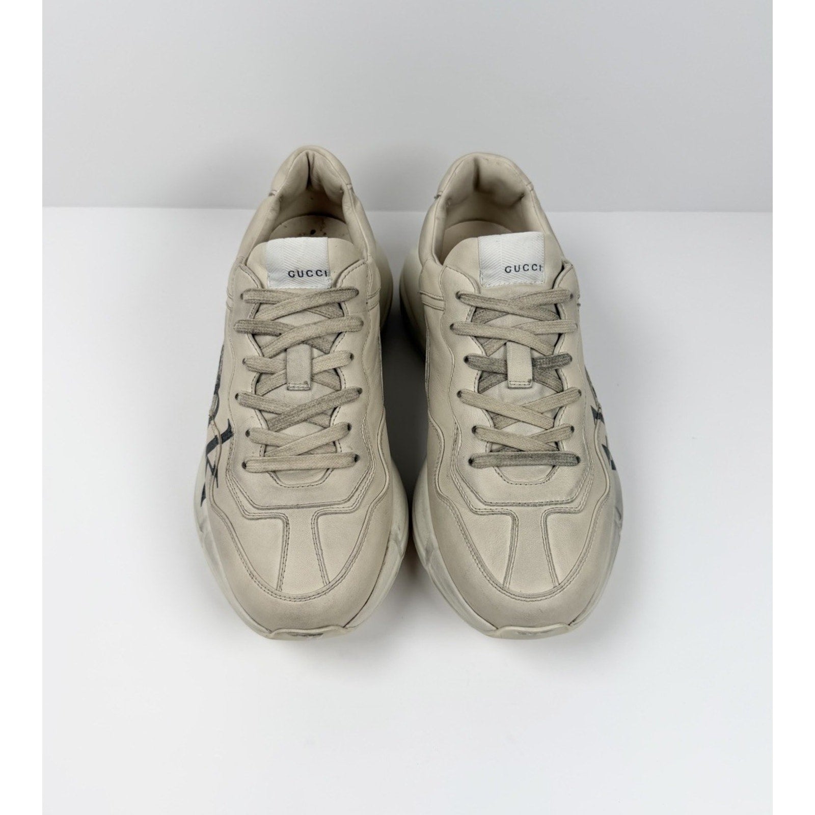 Size 8.5US - Gucci Rhyton Think/Thank Leather Sneakers