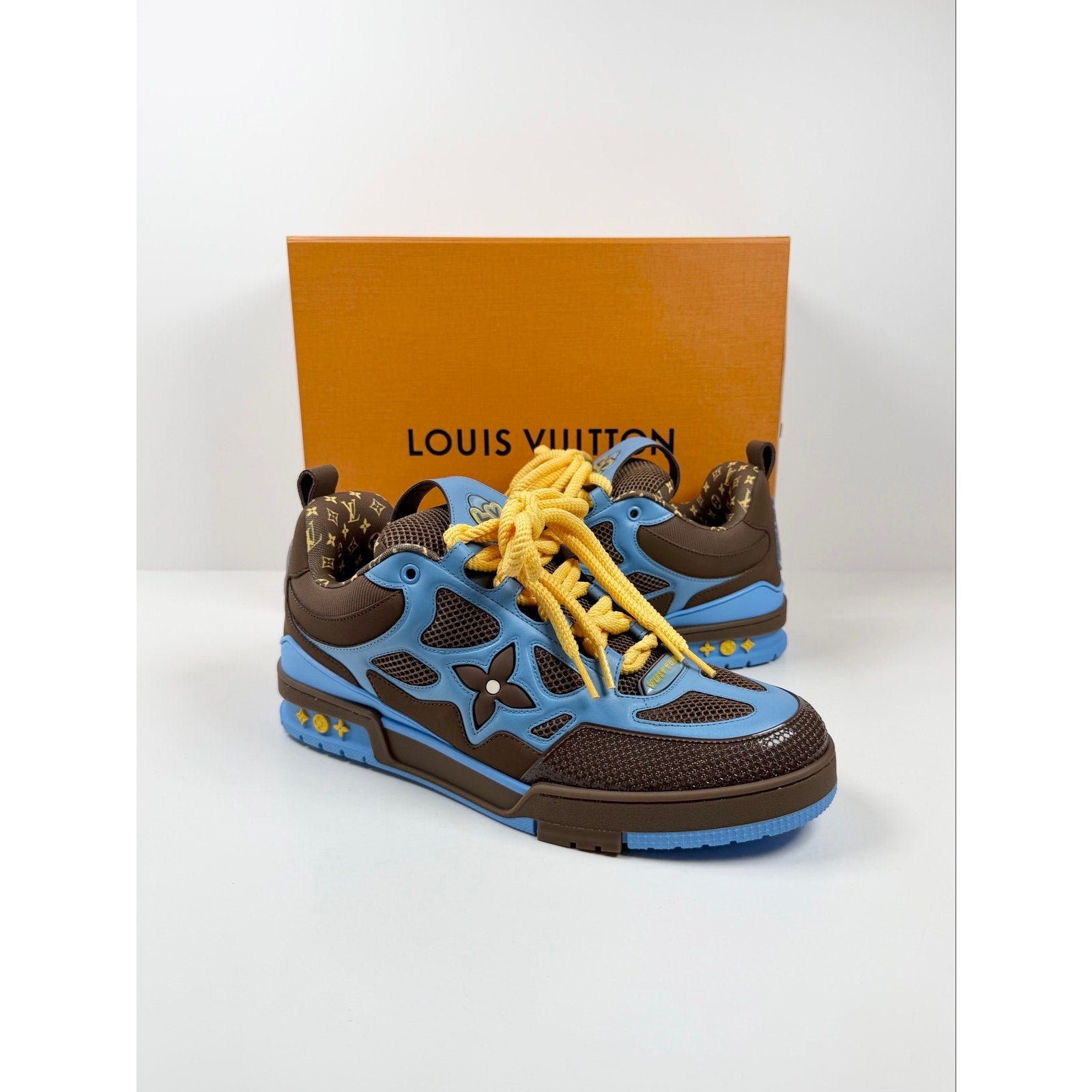 Size 10UK/11US - Louis Vuitton Skate Brown Blue Yellow NEW