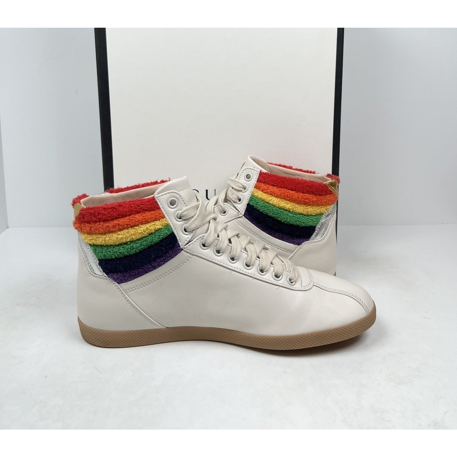 Size 7G/7.5US - Gucci Rainbow Collar Leather High