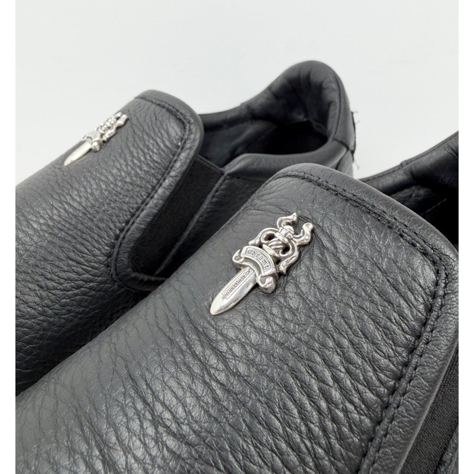 Size 7UK/8US - Chrome Hearts Dagger Leather Slip On