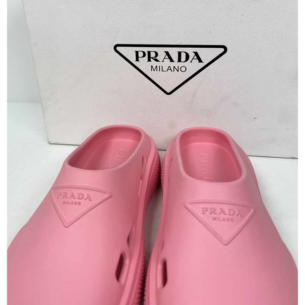 Size 35EU/5W - Prada Rubber Pink Mule Clogs NEW