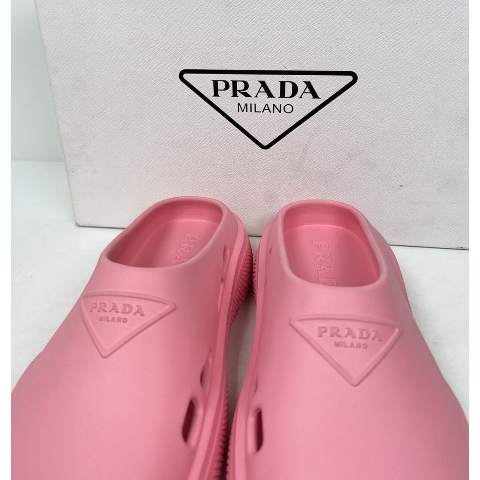 Size 35EU/5W - Prada Rubber Pink Mule Clogs NEW