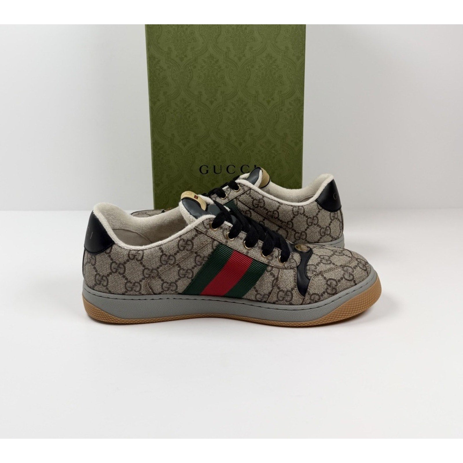 Size 8.5US - Gucci Screener Beige Monogram NEW