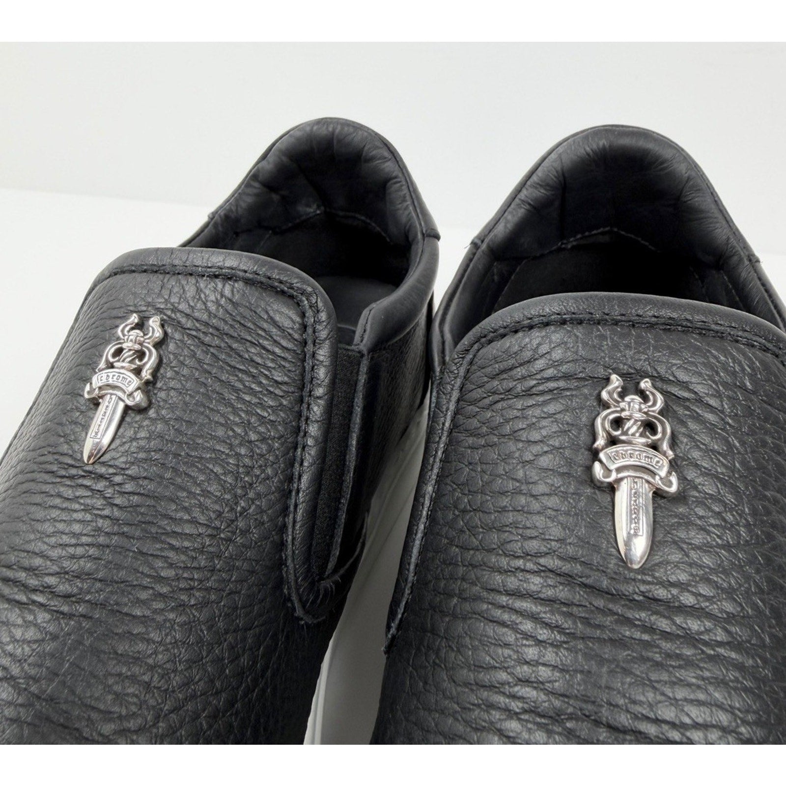 Size 7UK/8US - Chrome Hearts Dagger Leather Slip On