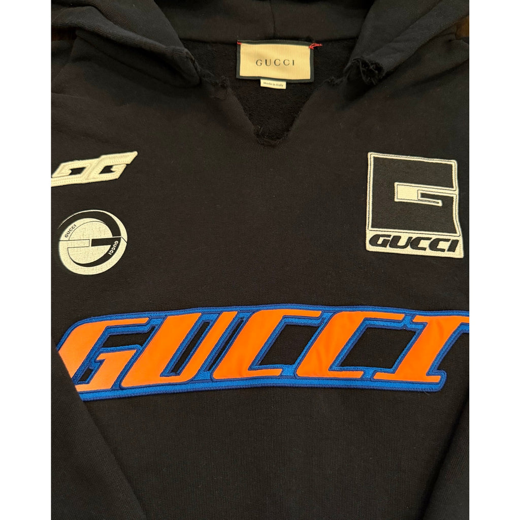 Size XL - Gucci Distressed Black Hoodie