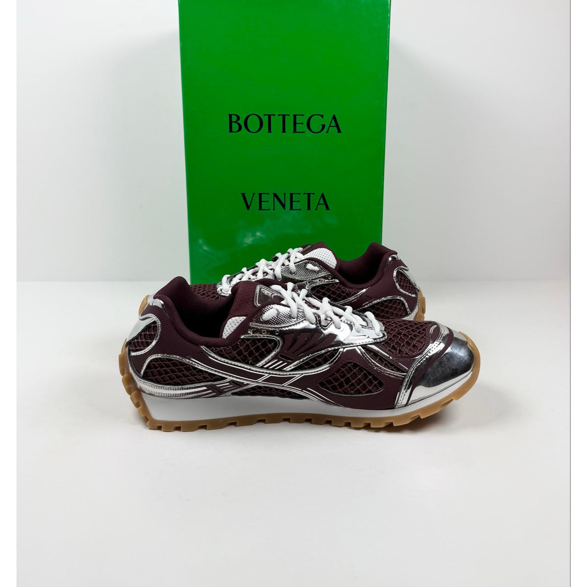 Size 44EU/11US - Bottega Veneta Orbit Barolo Silver NEW