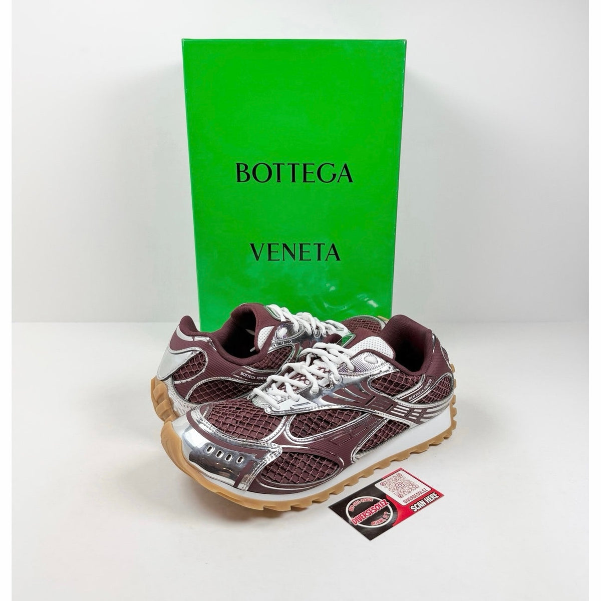 Size 44EU/11US - Bottega Veneta Orbit Barolo Silver NEW