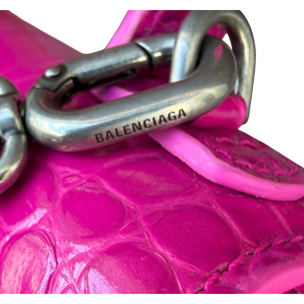 Balenciaga Croc Leather XS Hourglass Top Handle Bag NEW