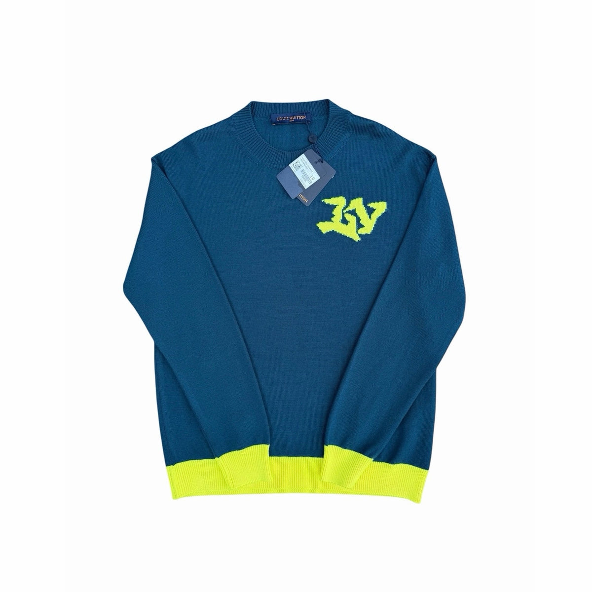 Size L - Louis Vuitton Crewneck Sweater Green Yellow NEW