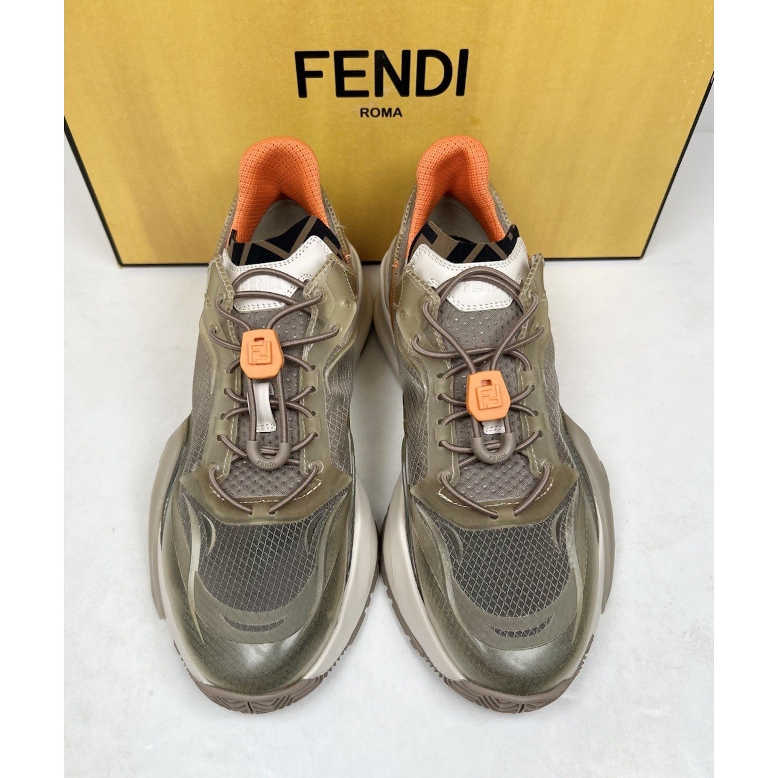 Size 6UK/7US - Fendi Flow Beige Nylon Low NEW