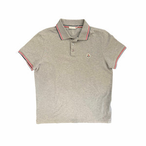 Moncler Gray Polo Shirt (Tagged L) Fits Like S/M