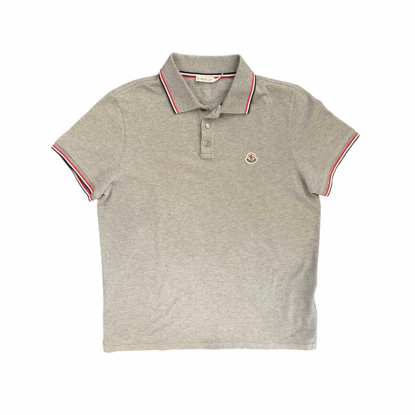 Moncler Gray Polo Shirt (Tagged L) Fits Like S/M