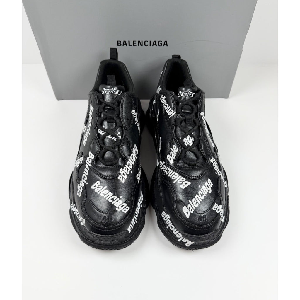 Size 46EU/13US - Balenciaga Triple S All Over Black NEW
