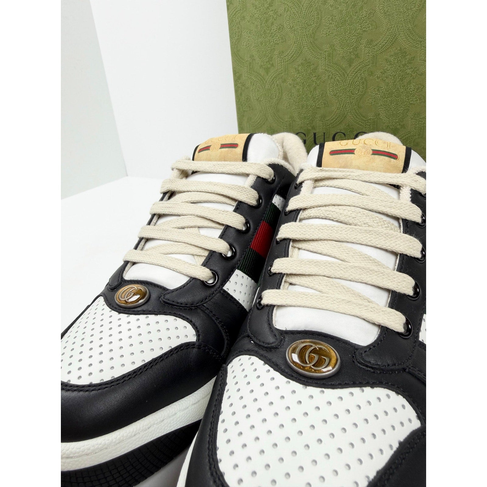 Size 8.5US - Gucci Screener Black White NEW
