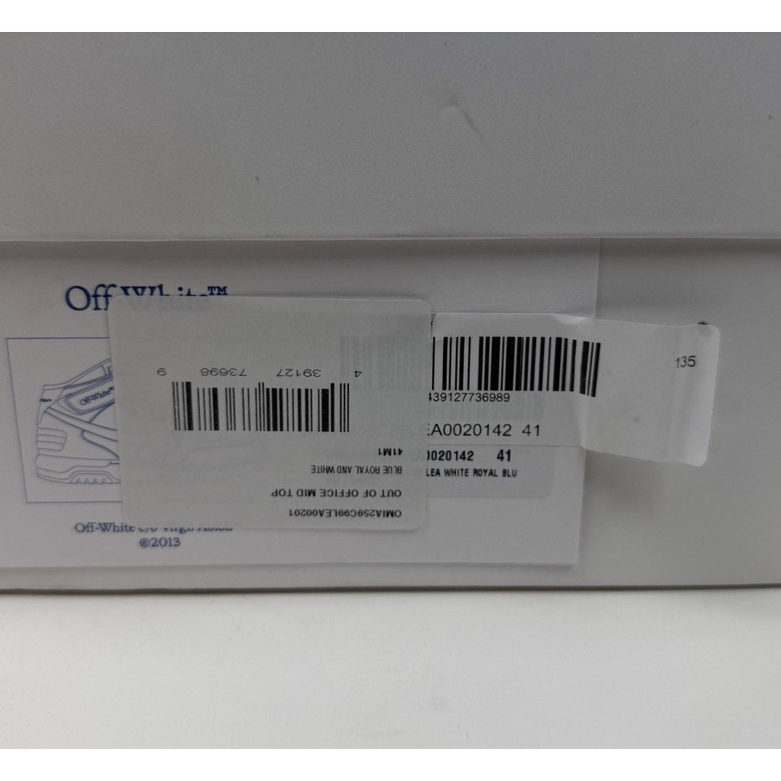Size 41EU/8US- Off-White Out Of Office Mid Blue NEW