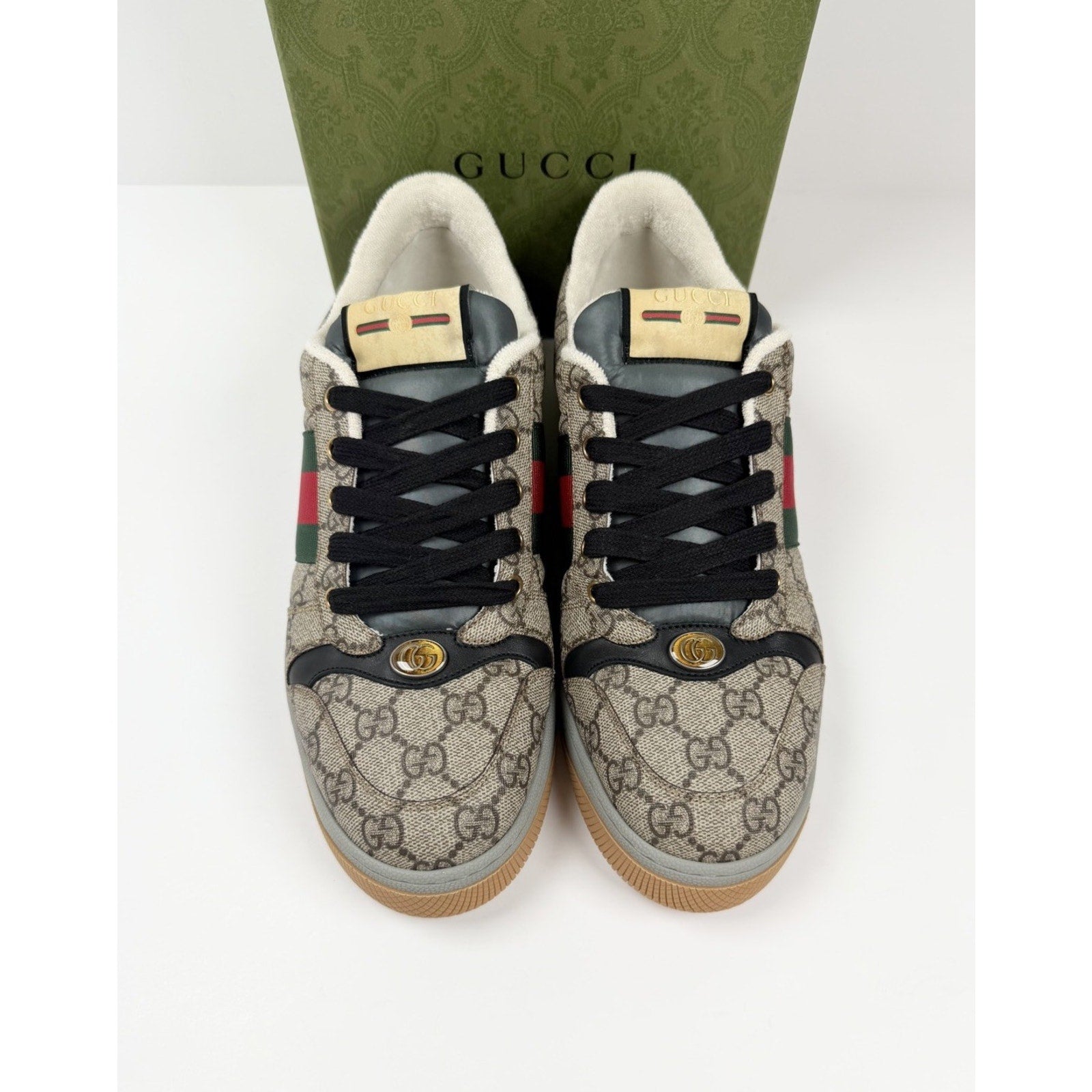 Size 8.5US - Gucci Screener Beige Monogram NEW
