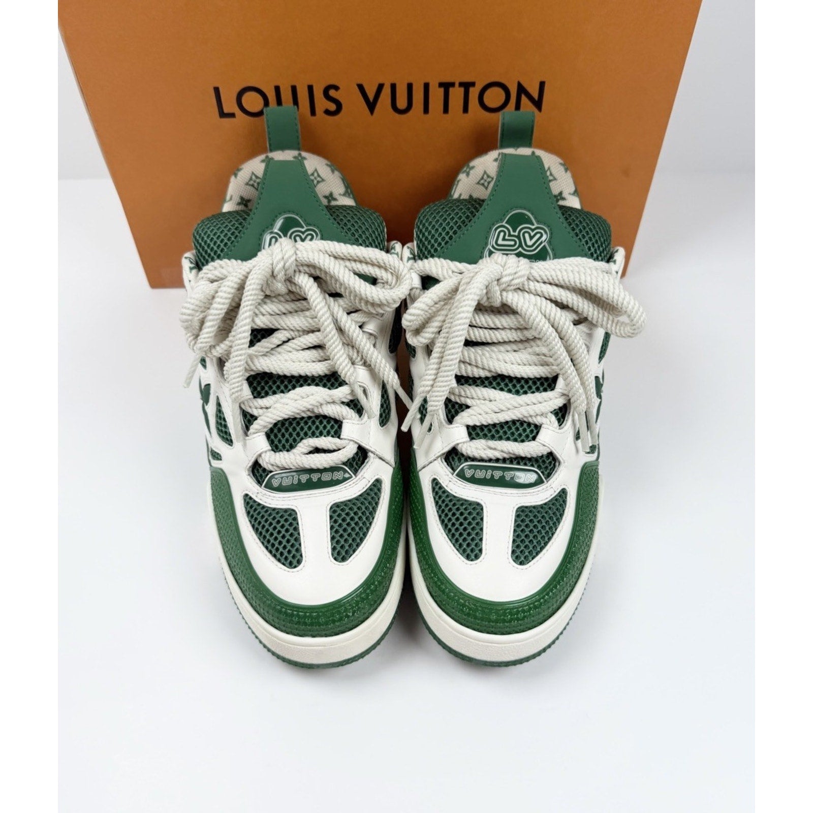 Size 8.5LV/9.5US - Louis Vuitton Skate Leather Green Sneakers