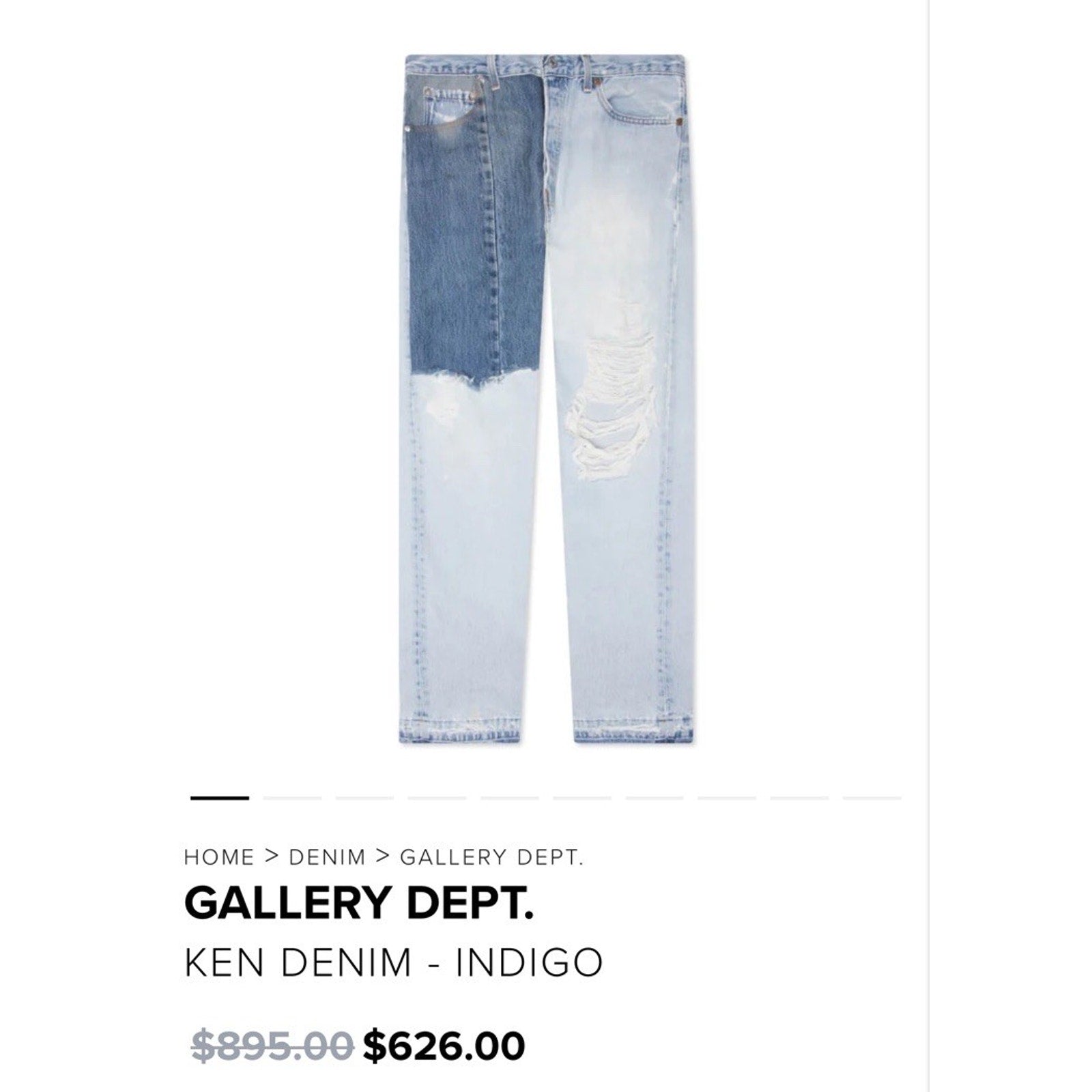Size 31 - Gallery Dept Ken Denim Distressed Patchwork Jeans