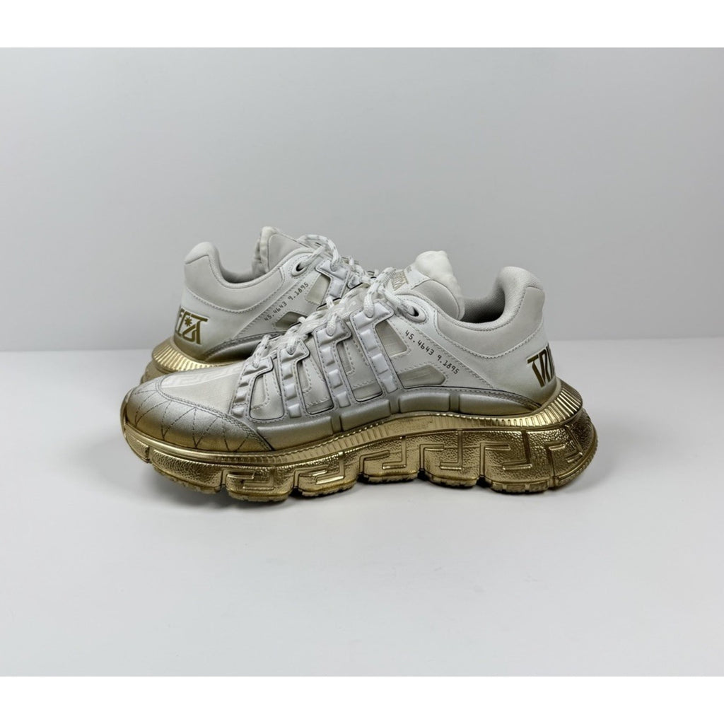 Size 40EU/7US - Versace Trigreca White Gold Sneakers NEW