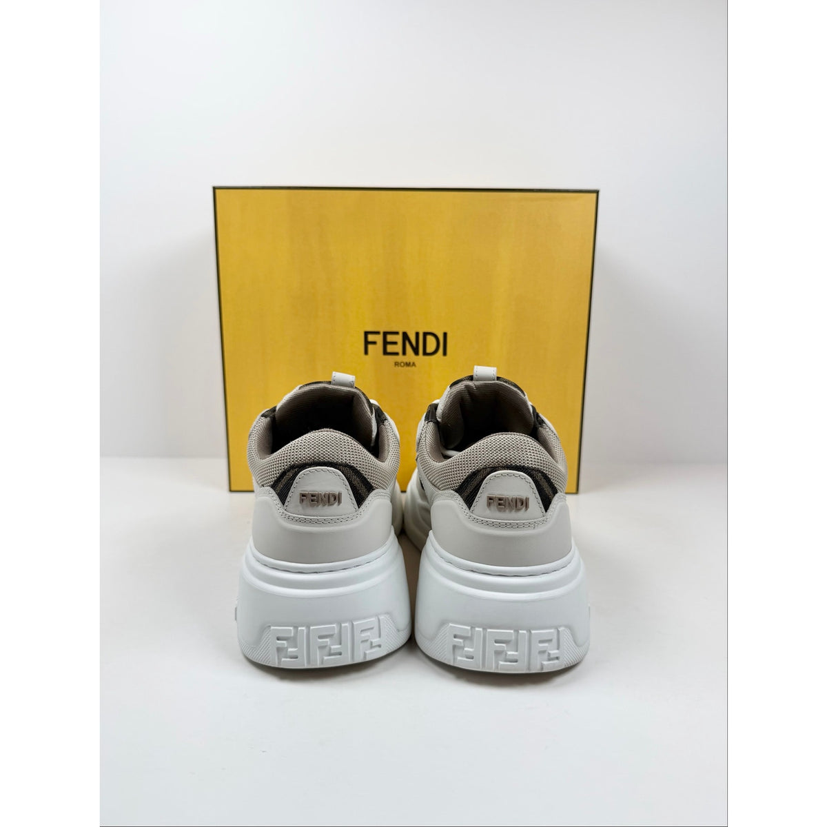 Size 7UK/8US - Fendi Force White Sneakers