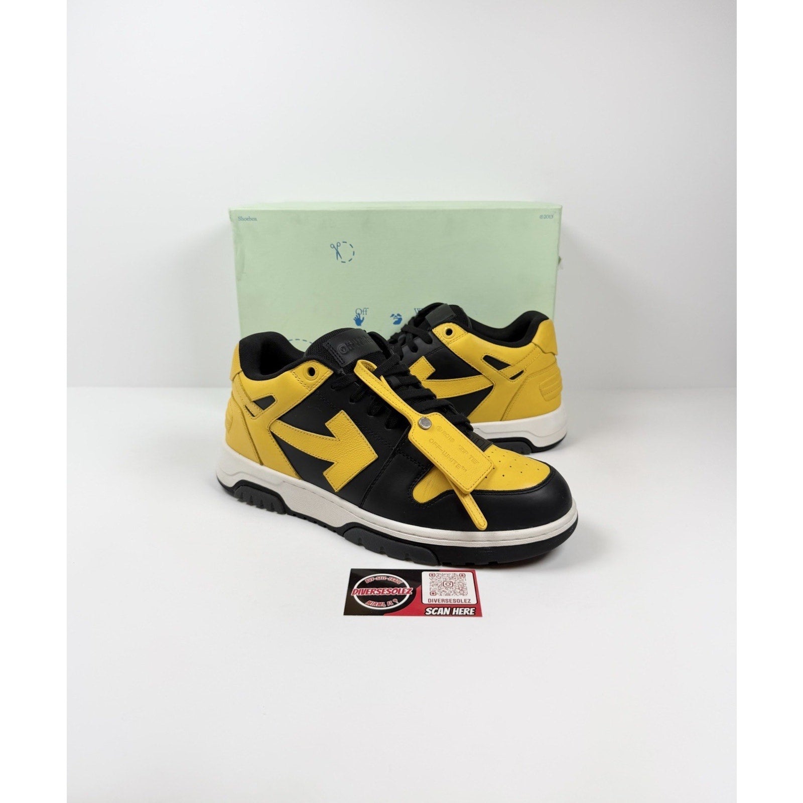 Size 46EU/13US- Off-White Out Of Office Black Yellow Sneaker