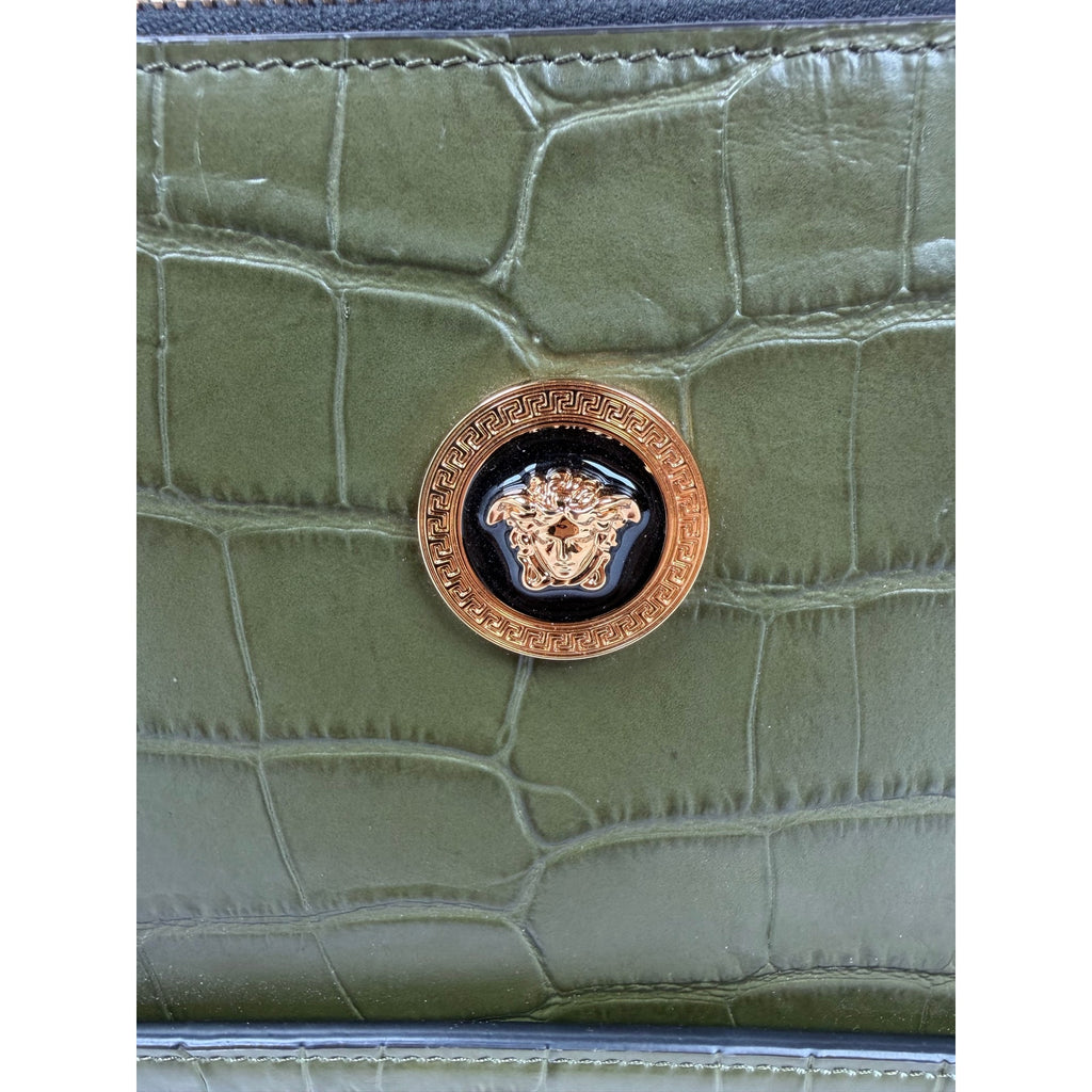 Versace Crocodile Leather Clutch Bag