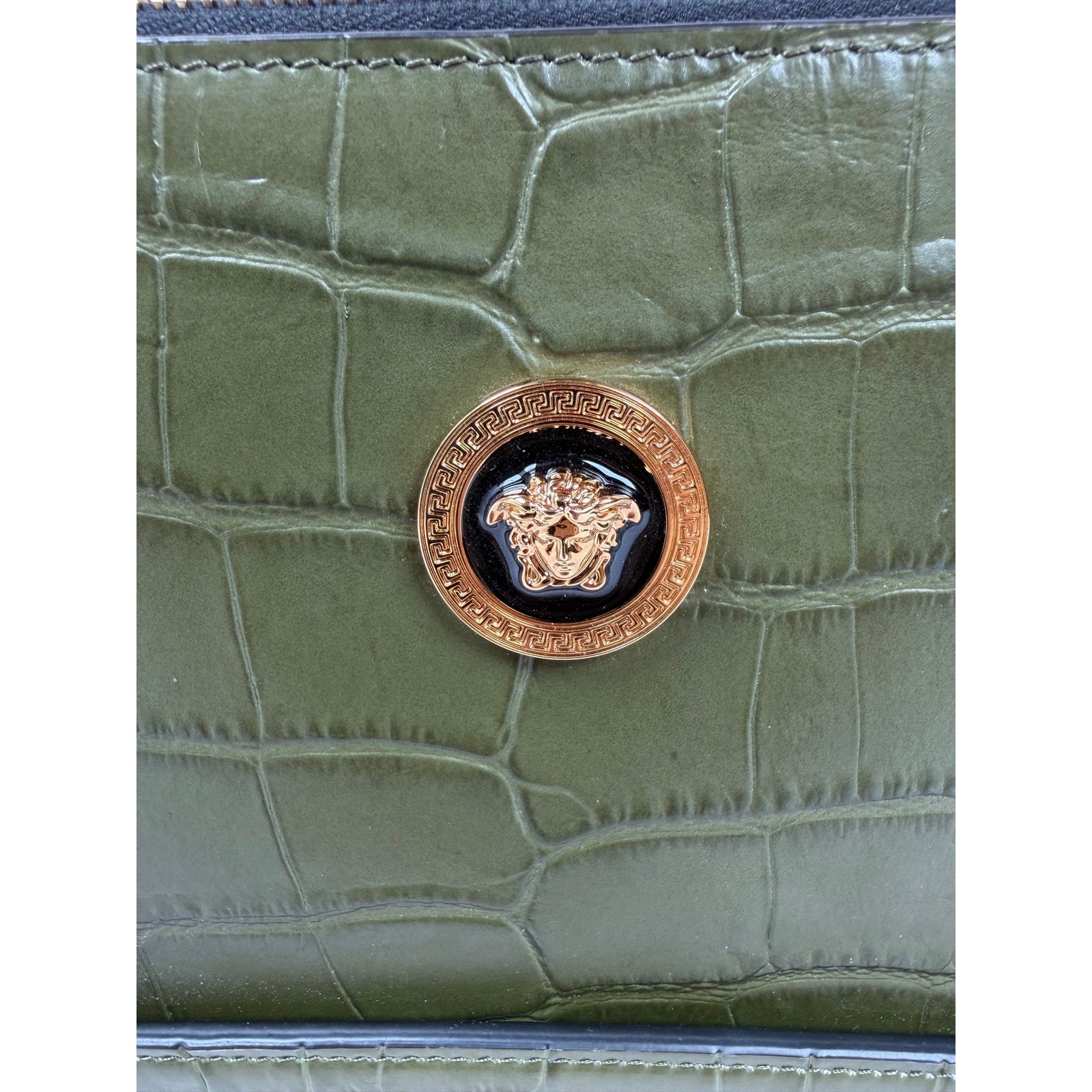 Versace Crocodile Leather Clutch Bag