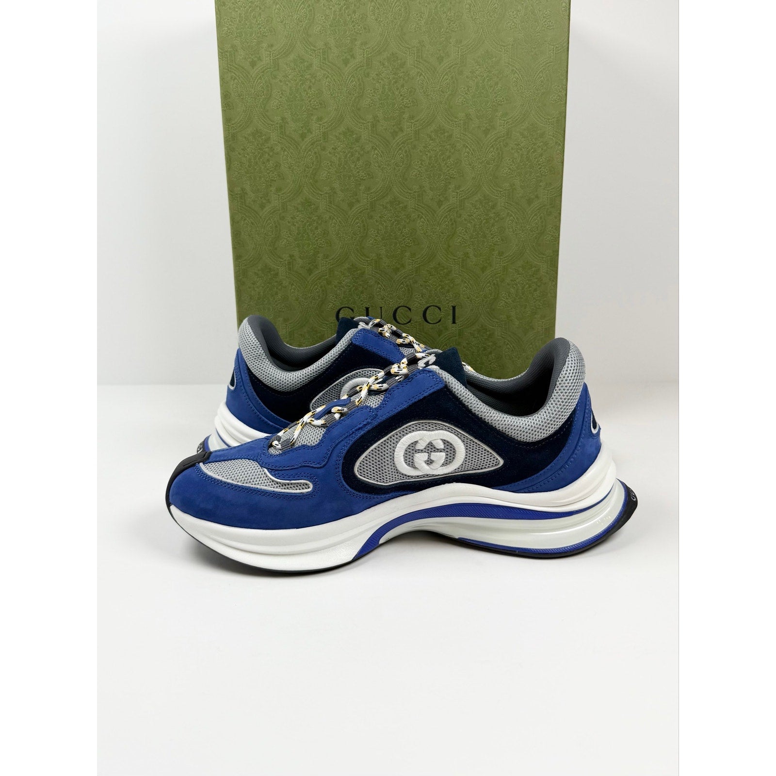 Size 8.5US - Gucci Run Sneaker Blue NEW