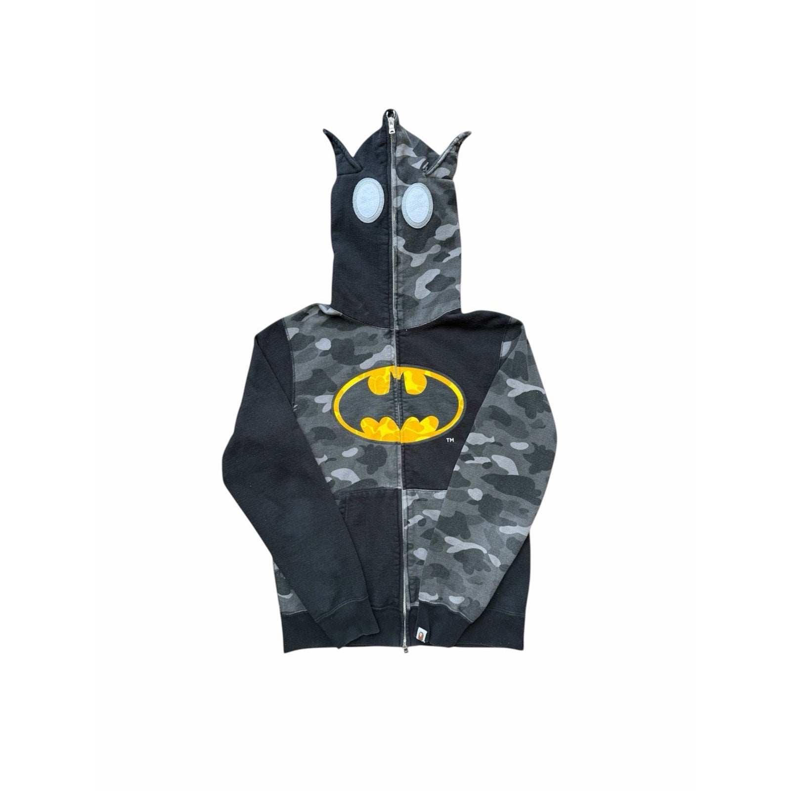 Size L (Fits M) - Bape x DC Comics Batman Full Zip Hoodie