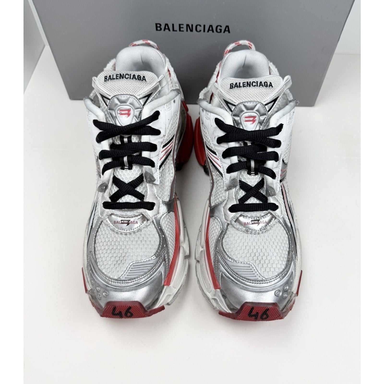 Size 46EU/13US - Balenciaga Runner White Red Black NEW