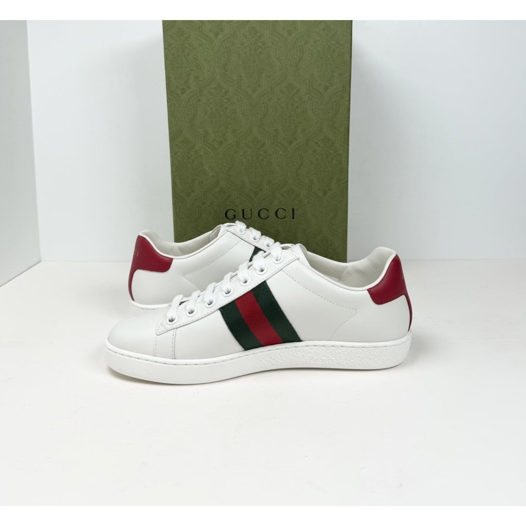 Size 4.5W - Gucci Ace Embroidered Cherry Leather NEW