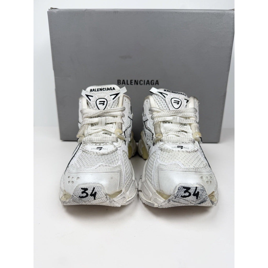 Size 34EU/4W - Balenciaga Runner White Distressed NEW