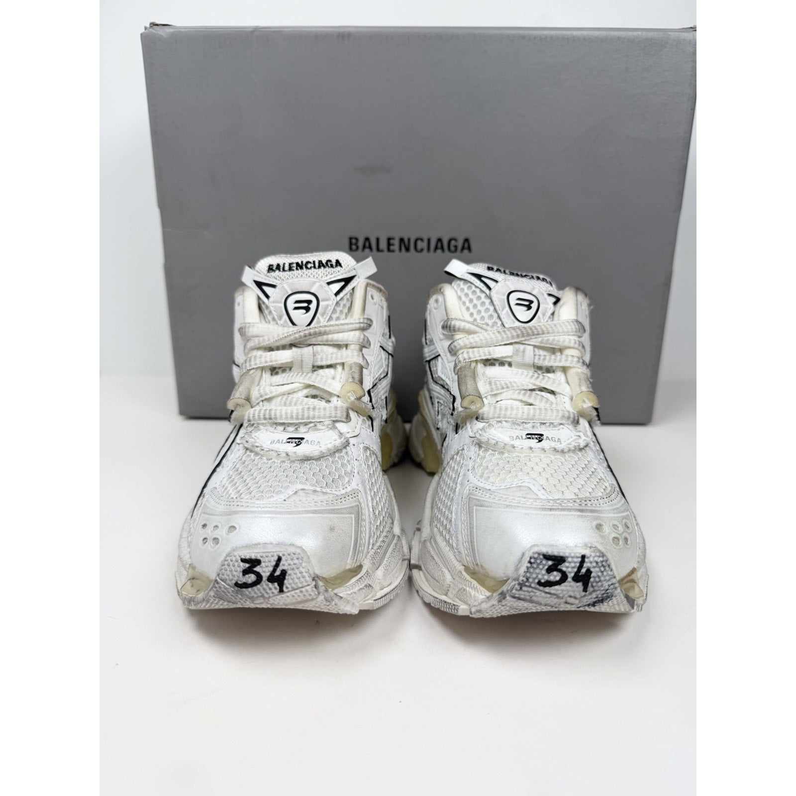 Size 34EU/4W - Balenciaga Runner White Distressed NEW