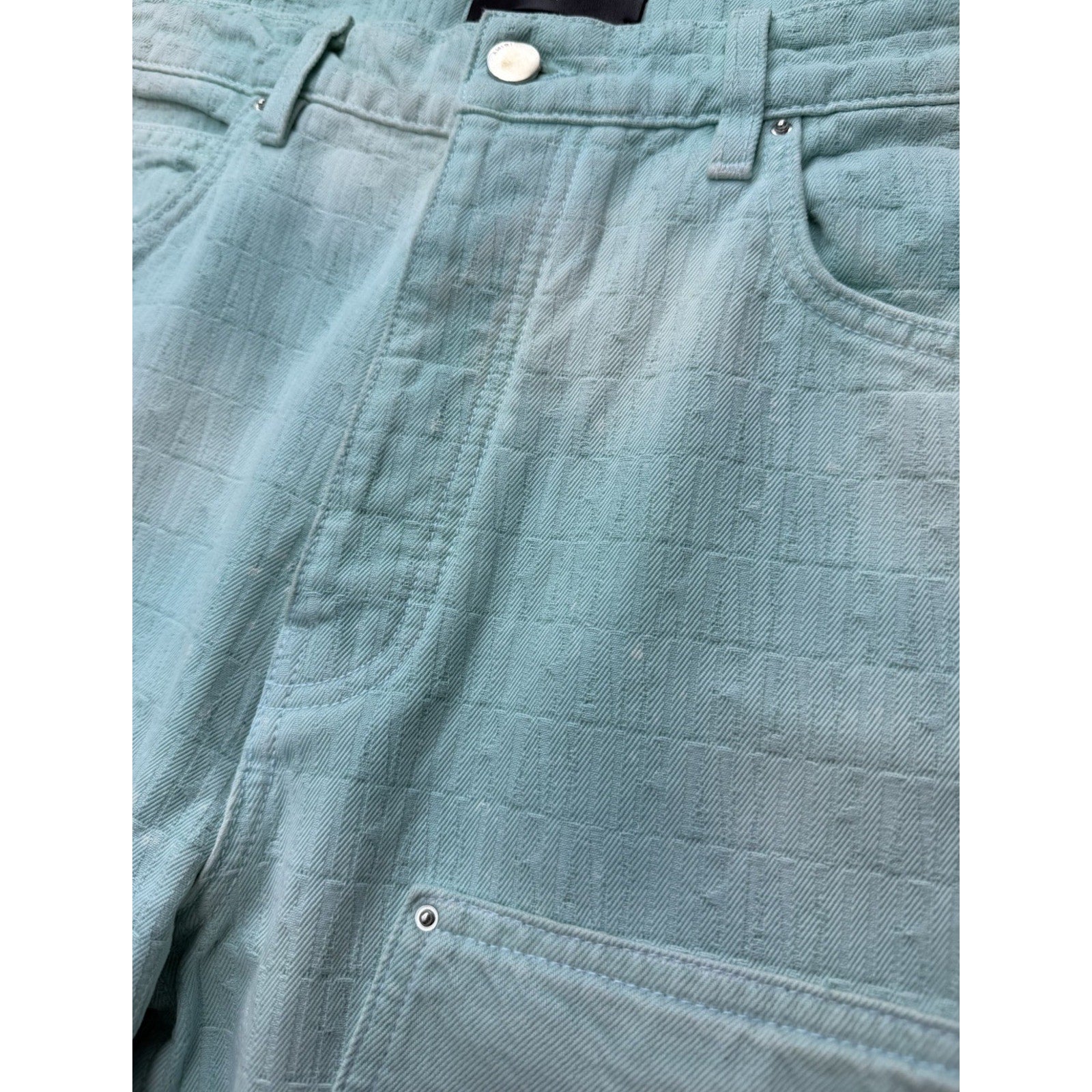 Size 34 - Amiri Jacquard Carpenter Aqua Blue Jeans