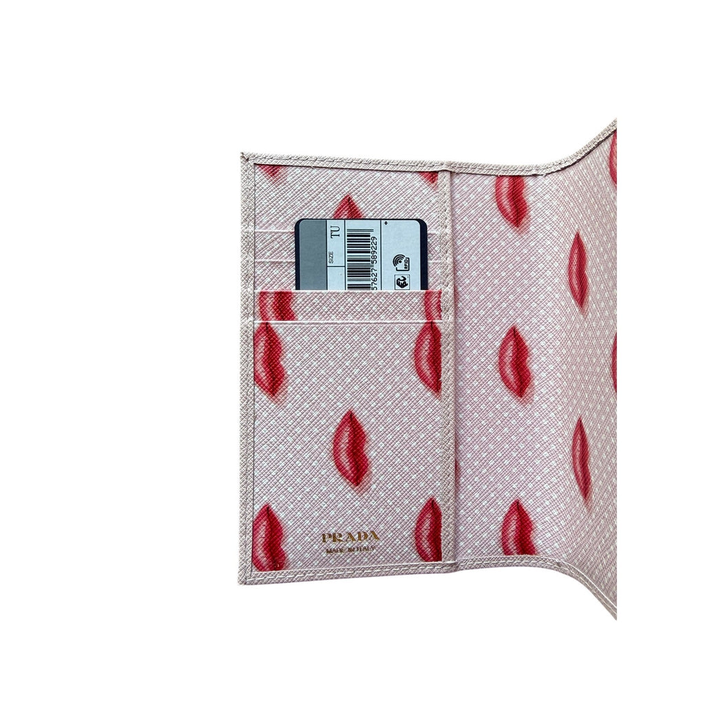 Prada Saffiano Pink Leather Bifold Wallet NEW