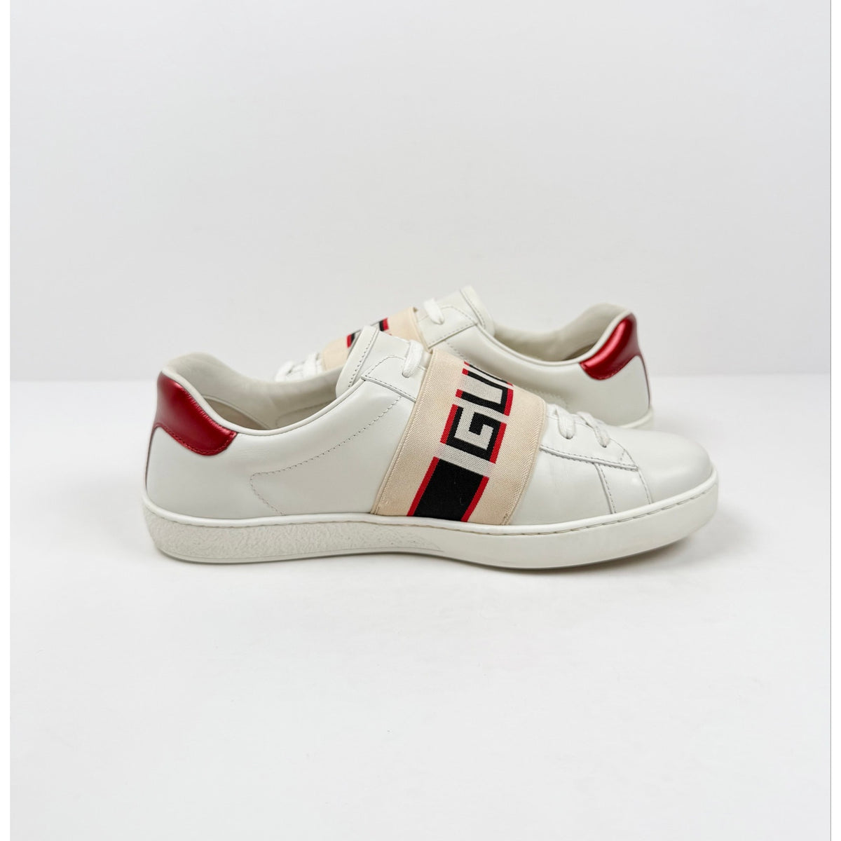 Size 7US - Gucci Ace Strap Leather Low Top