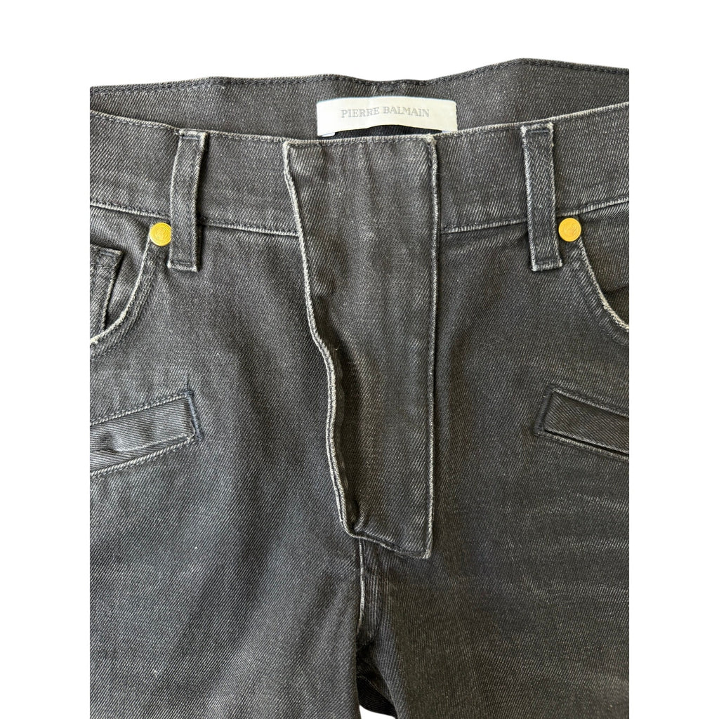 Size 34 - Balmain Waxed Biker Denim Jeans