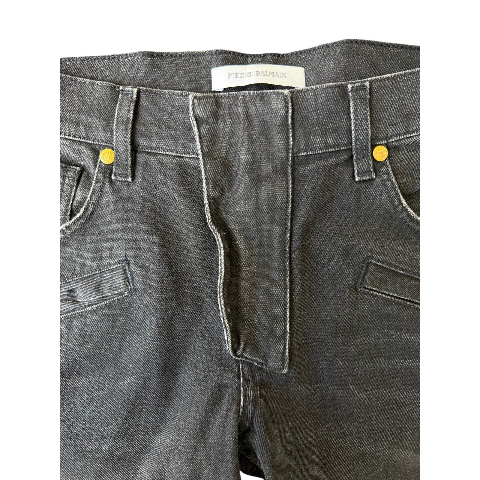 Size 34 - Balmain Waxed Biker Denim Jeans