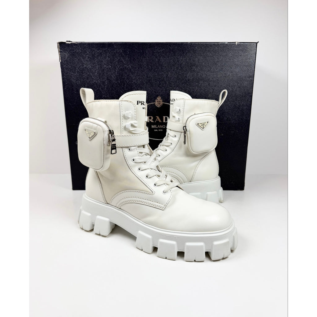 Size 9.5UK/10.5US - Prada Monolith Pouch Combat Boots