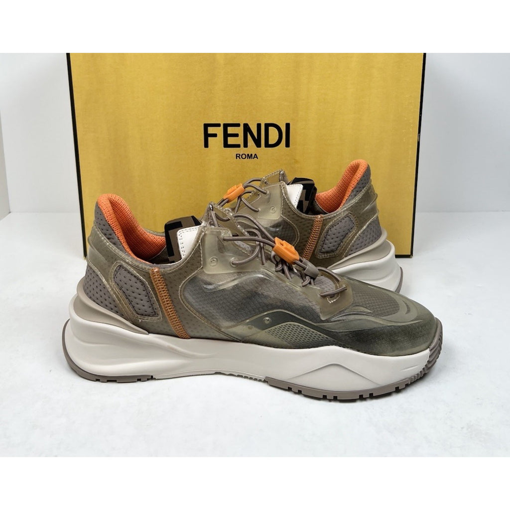 Size 6UK/7US - Fendi Flow Beige Nylon Low NEW