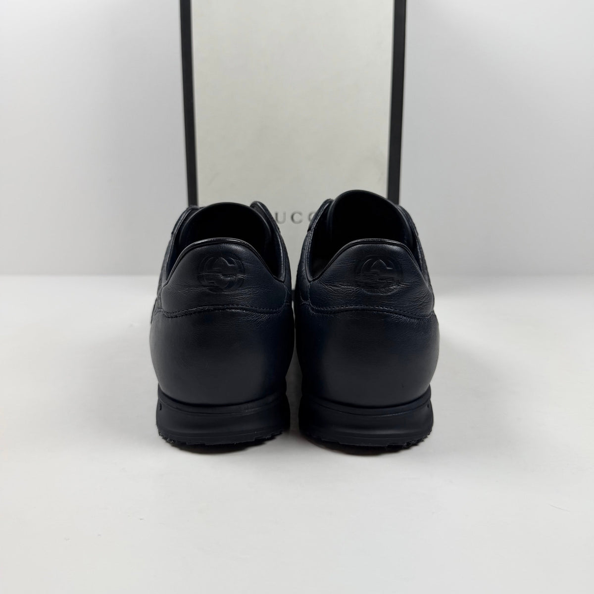 Size 10.5US - Gucci Guccissima Leather Web Low Top