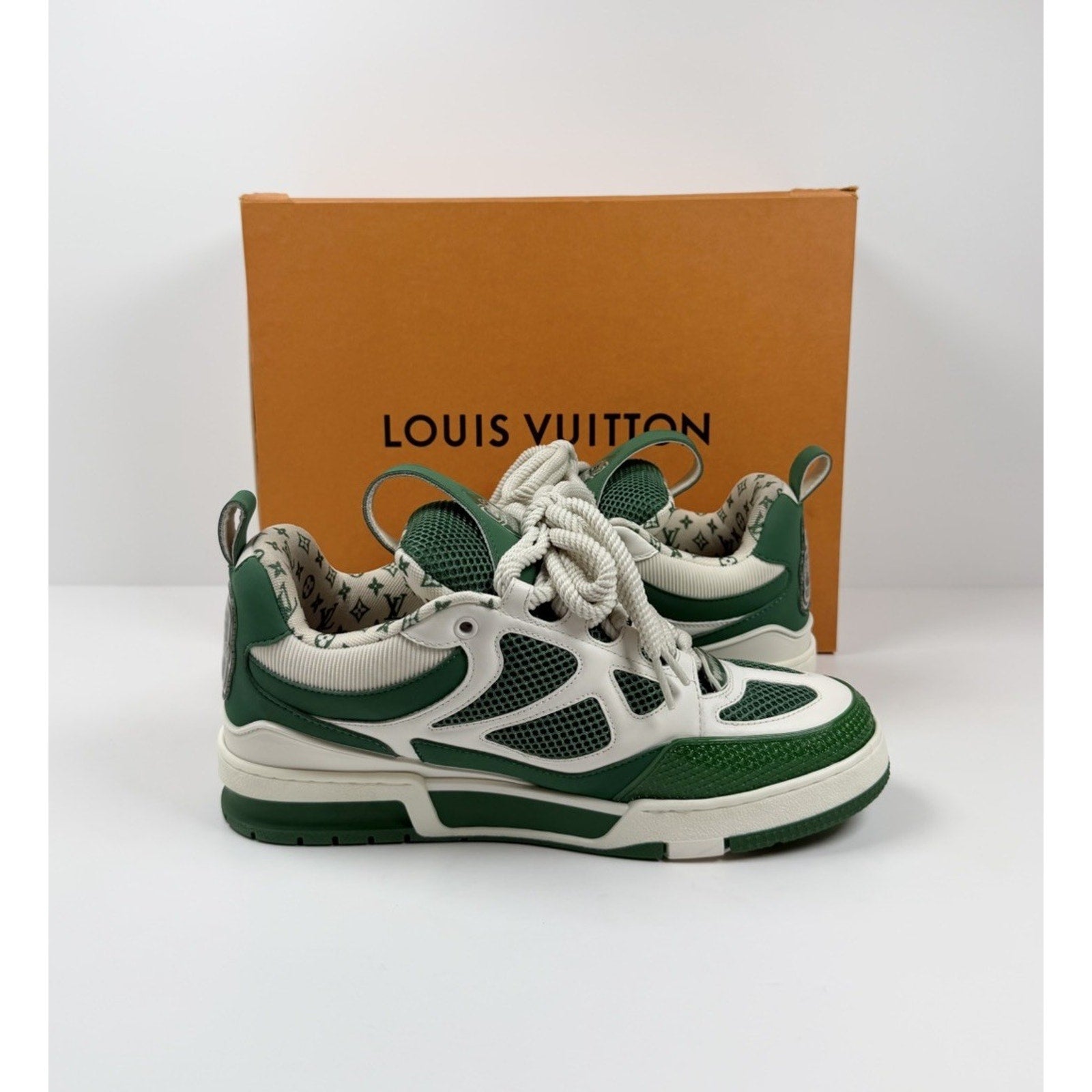 Size 8.5LV/9.5US - Louis Vuitton Skate Leather Green Sneakers