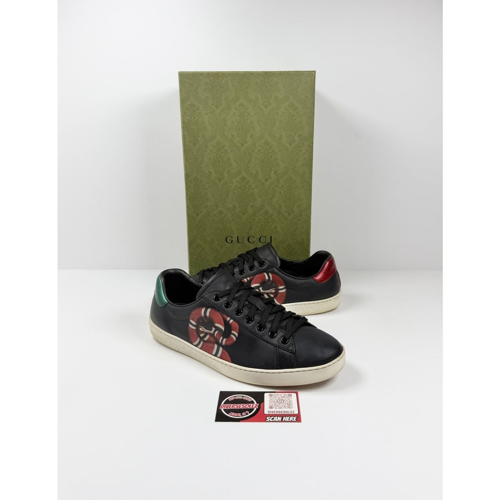 Size 8US - Gucci Ace Kingsnake Leather Sneakers