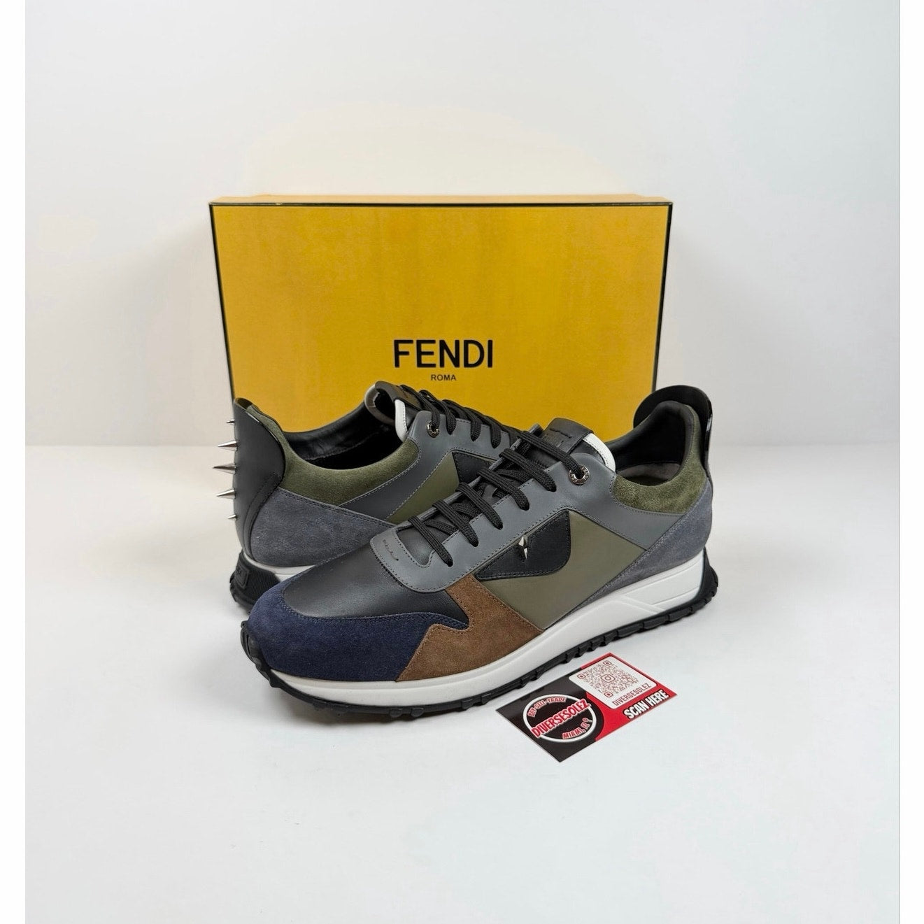 Size 10UK/11US - Fendi Monster Eyes Low Top