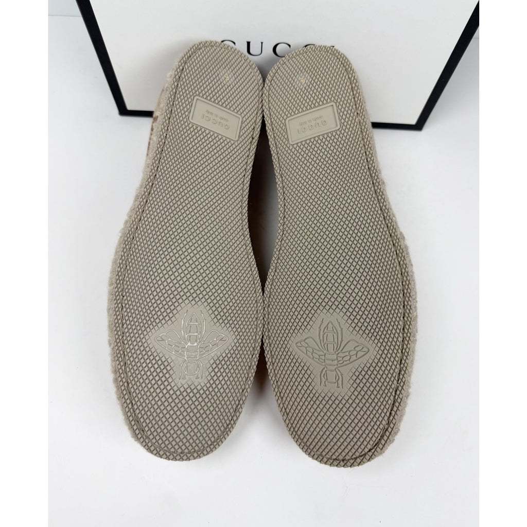 Size 8.5US - Gucci Horsebit Espadrille GG Canvas Loafers NEW
