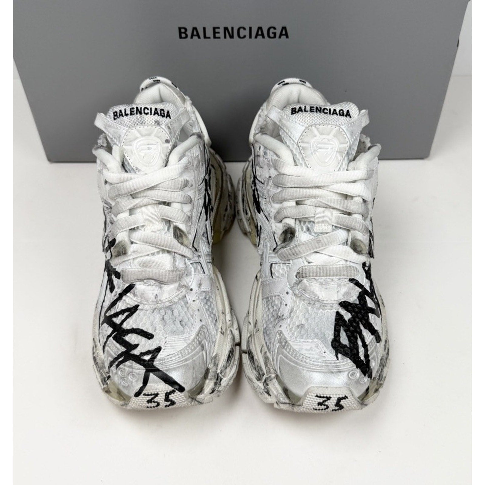 Size 35EU/5W - Balenciaga Runner Distressed Graffiti NEW