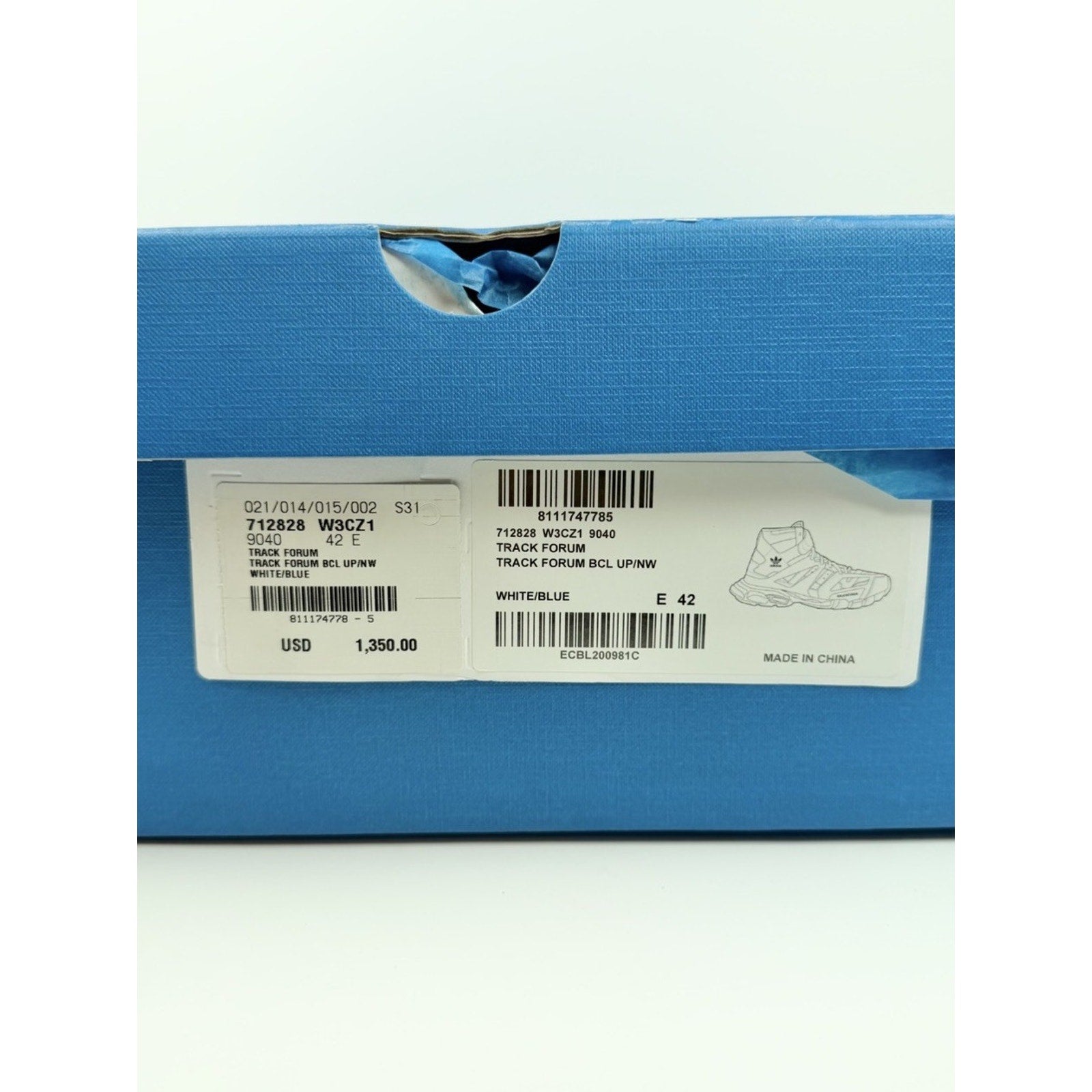 Size 42EU/9US - Balenciaga x adidas Track Forum High NEW